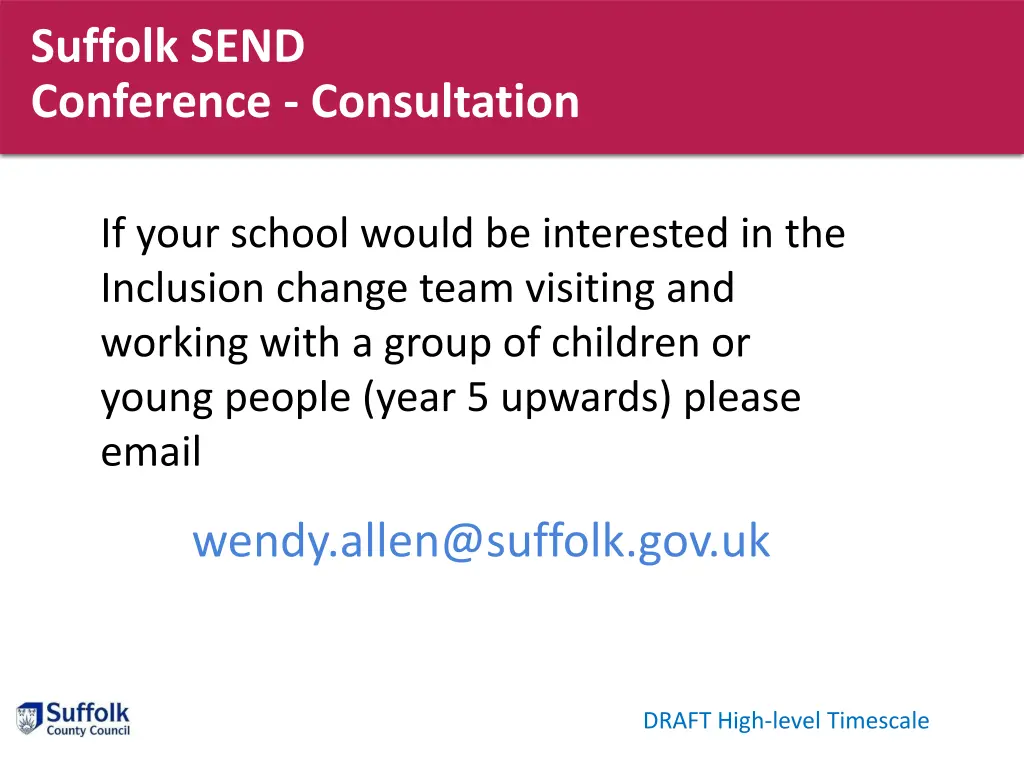 suffolk send conference consultation 1