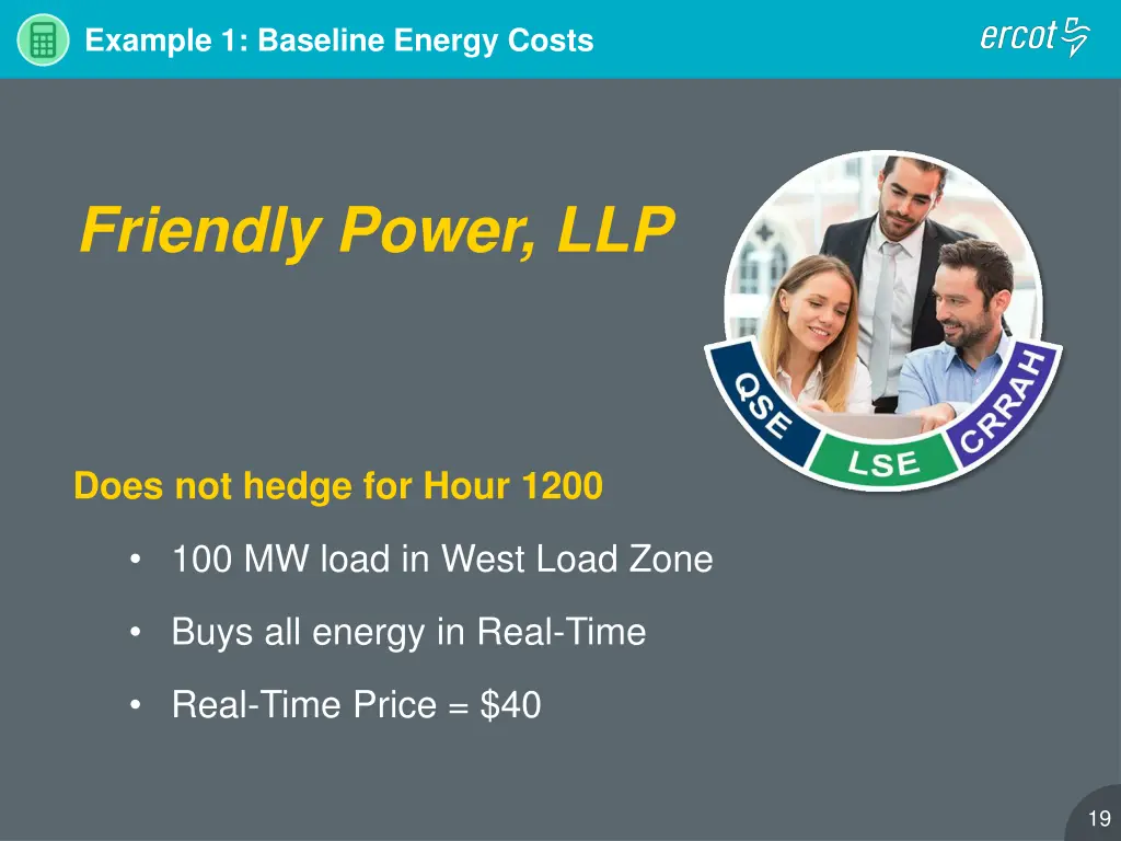 example 1 baseline energy costs