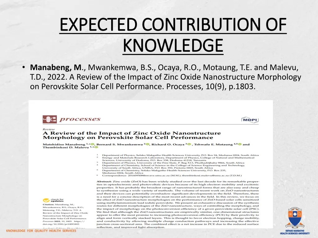 expected contribution of expected contribution