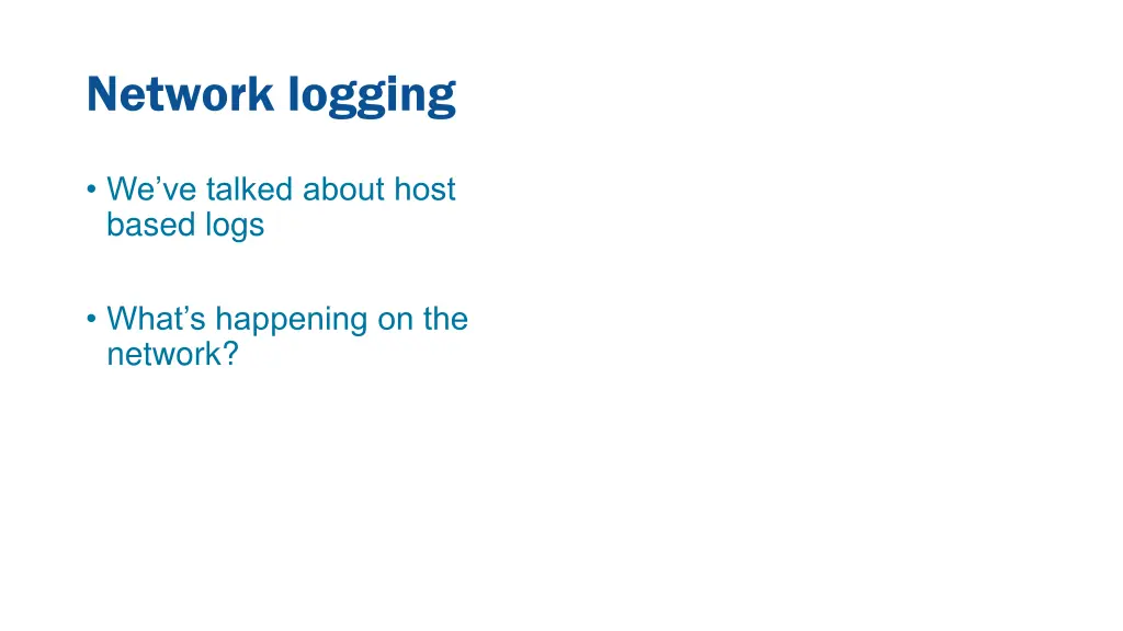 network logging