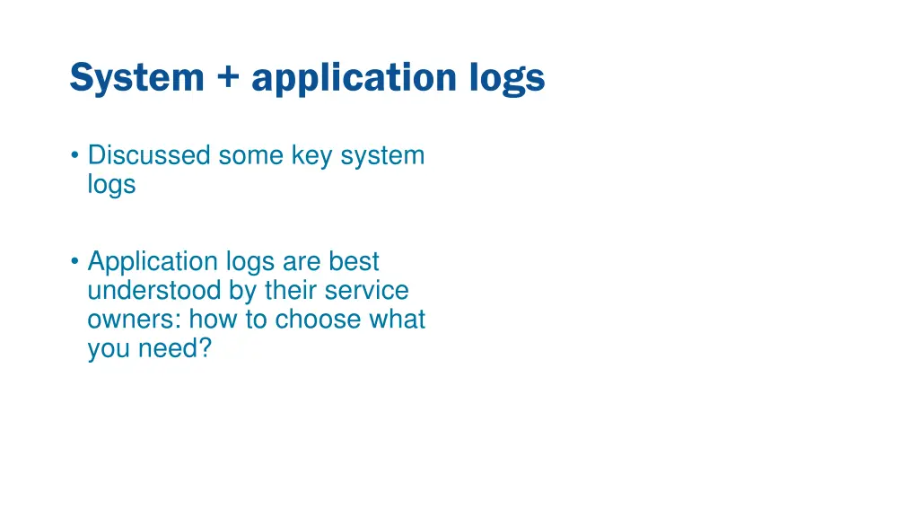 system application logs