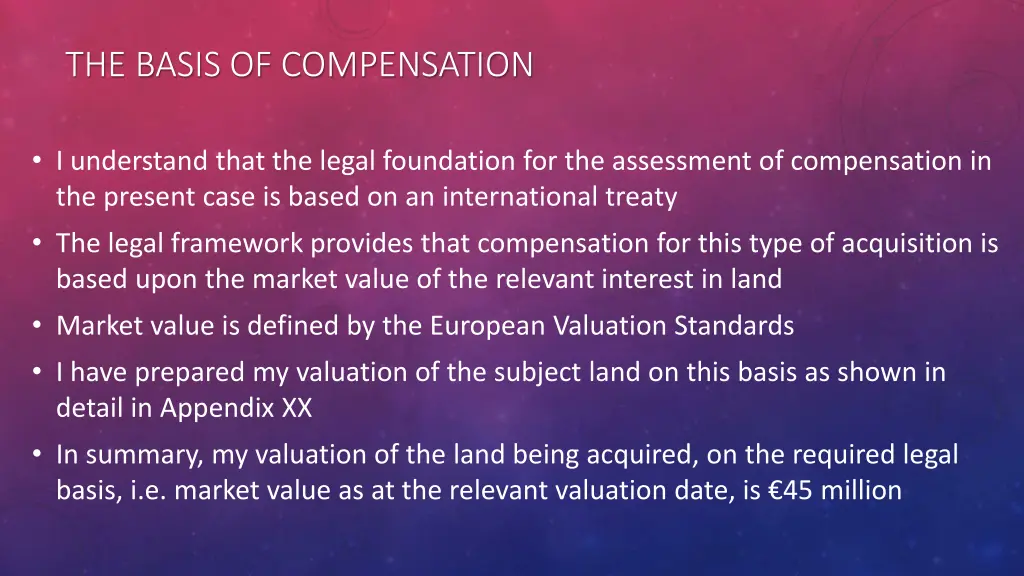 the basis of compensation