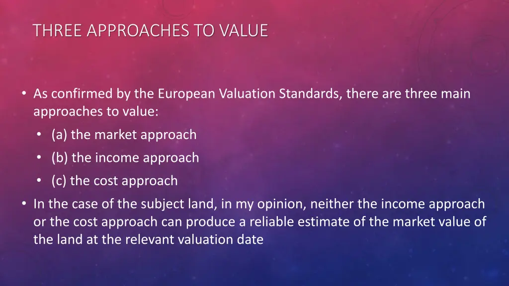 three approaches to value