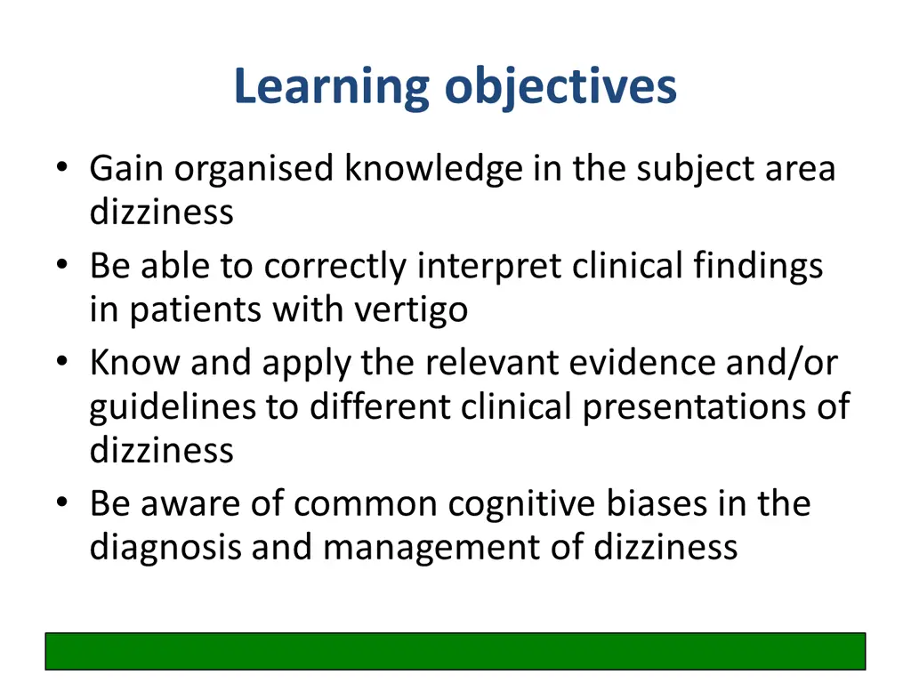 learning objectives