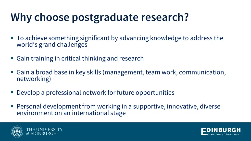 why choose postgraduate research