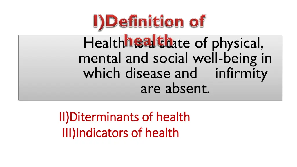 health is a state of physical mental and social