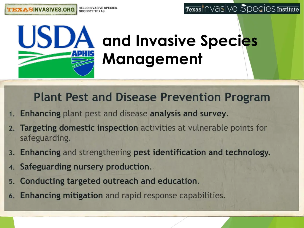 and invasive species management