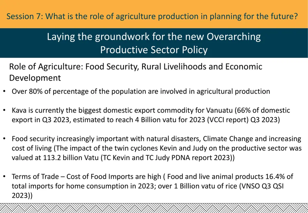 session 7 what is the role of agriculture