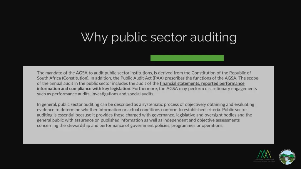 why public sector auditing