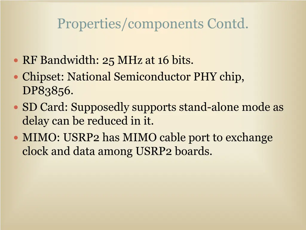 properties components contd