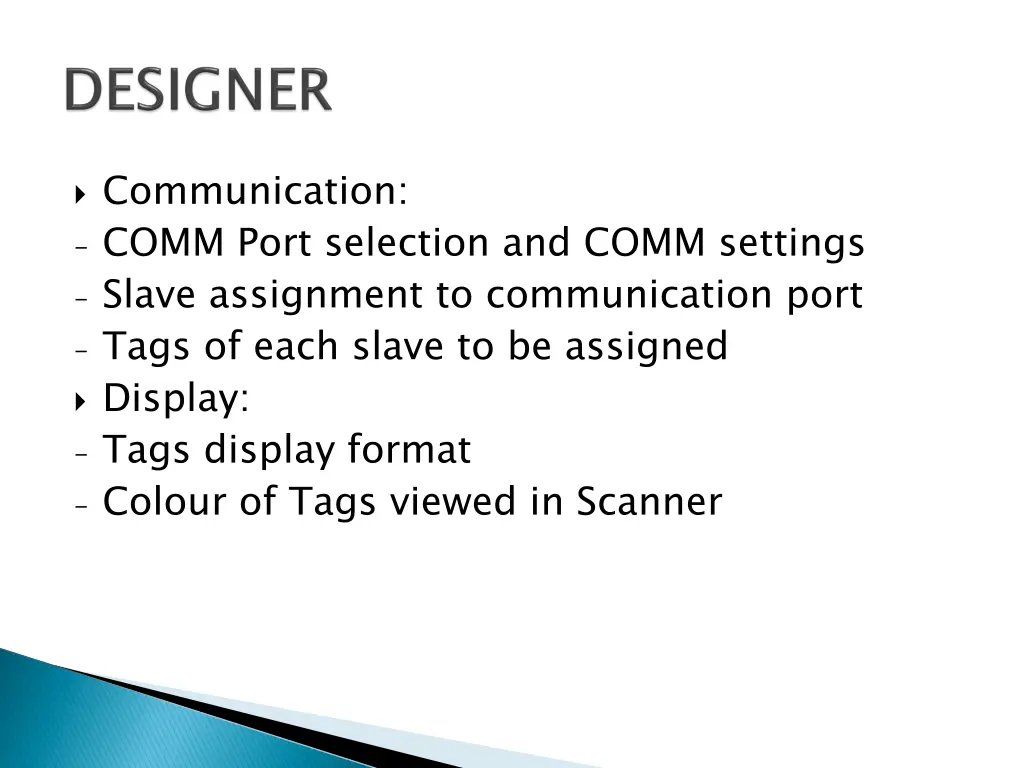 communication comm port selection and comm