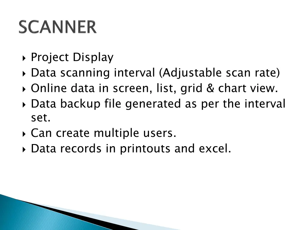 project display data scanning interval adjustable