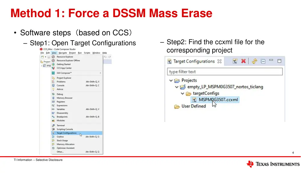 method 1 force a dssm mass erase 1