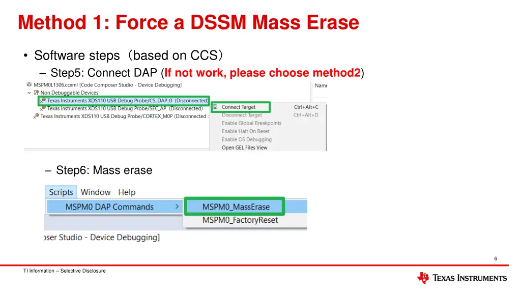 method 1 force a dssm mass erase 3