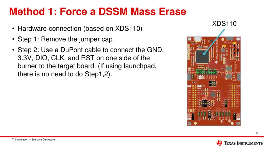 method 1 force a dssm mass erase