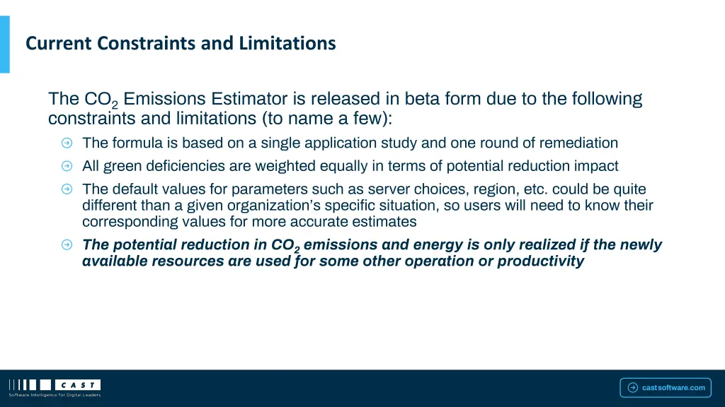 current constraints and limitations