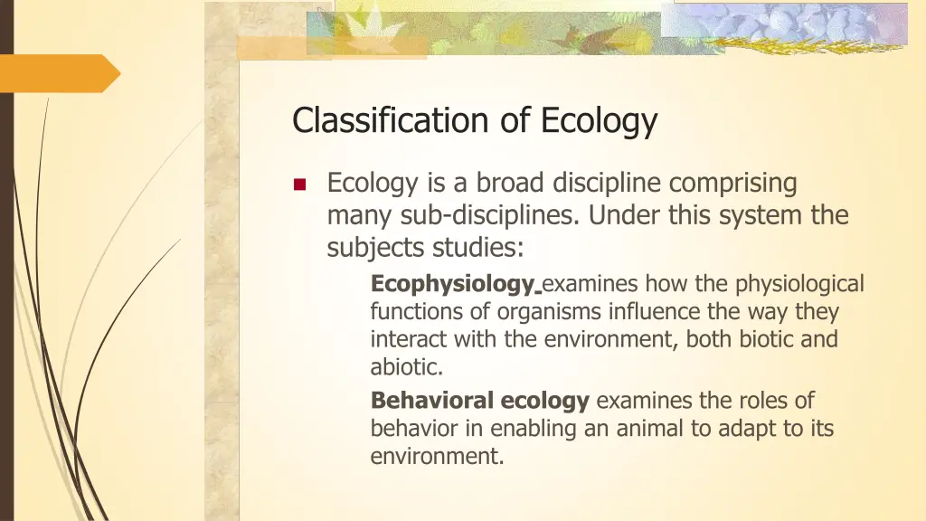 classification of ecology