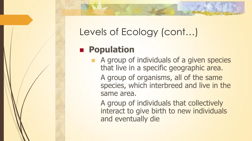 levels of ecology cont 4