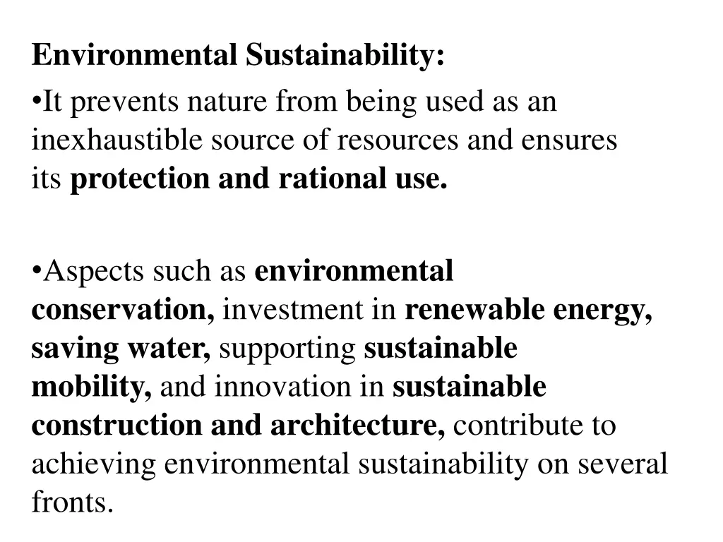 environmental sustainability it prevents nature