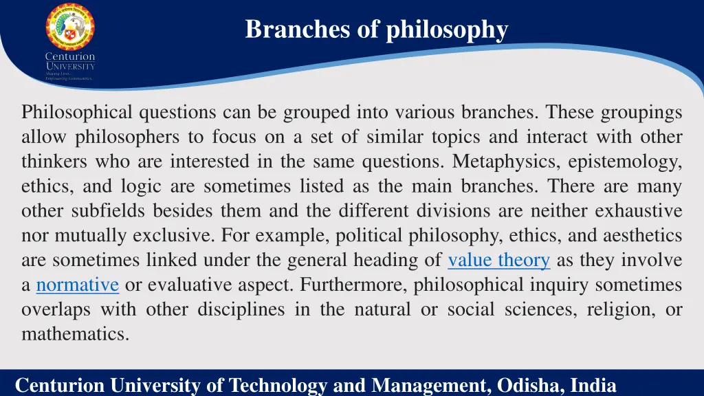 branches of philosophy