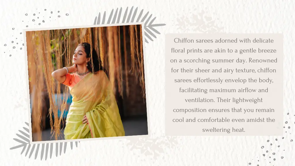chiffon sarees adorned with delicate floral