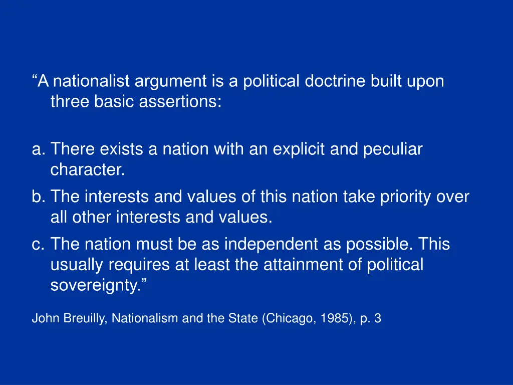 a nationalist argument is a political doctrine