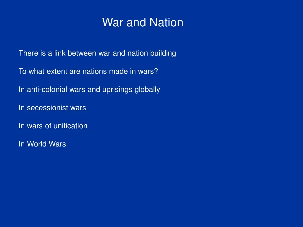 war and nation