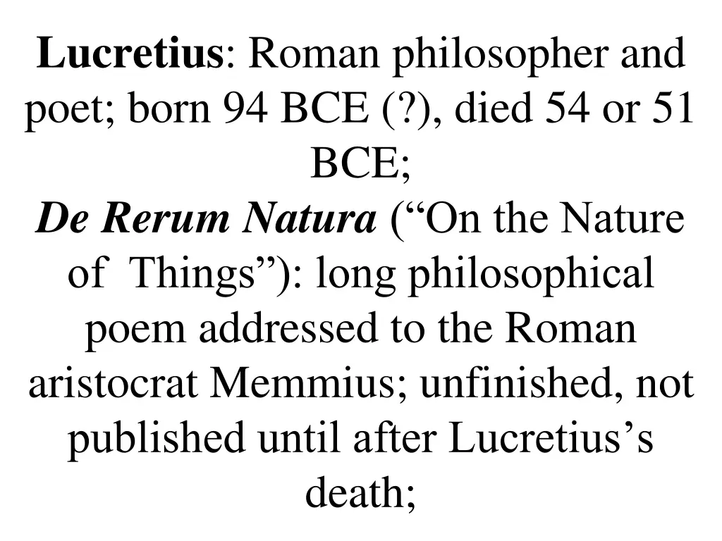 lucretius roman philosopher and poet born