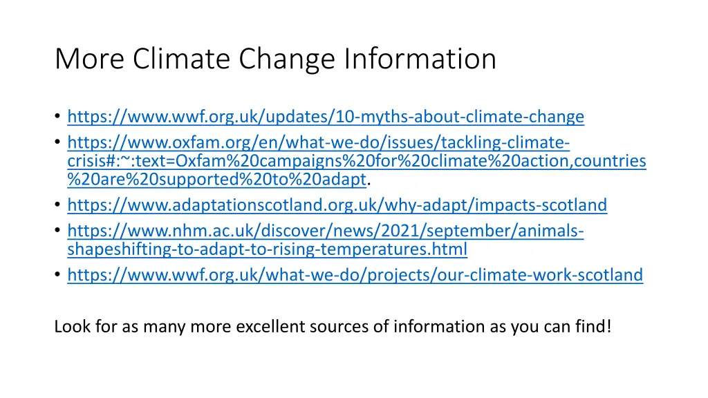 more climate change information