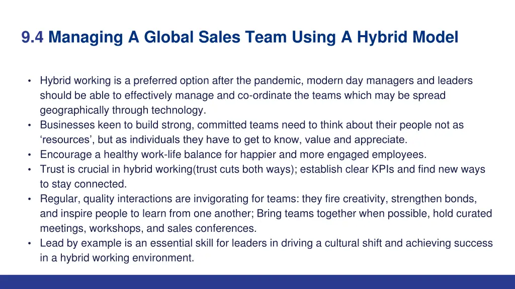 9 4 managing a global sales team using a hybrid