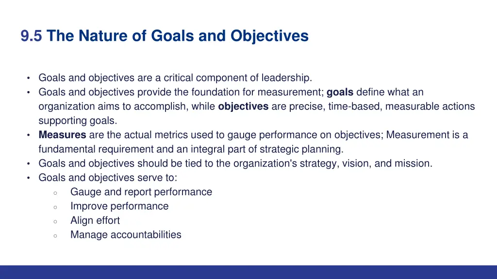 9 5 the nature of goals and objectives