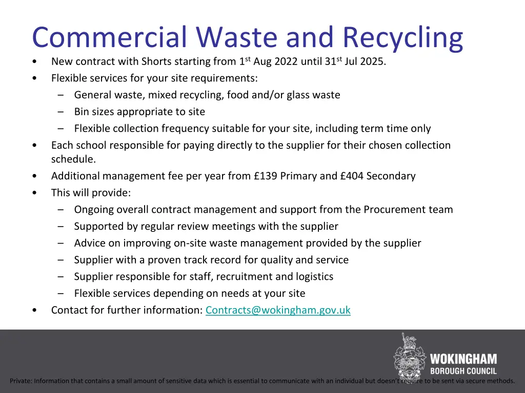 commercial waste and recycling new contract with