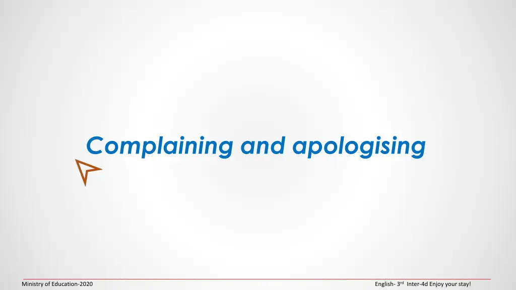 complaining and apologising