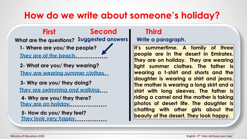 how do we write about someone s holiday