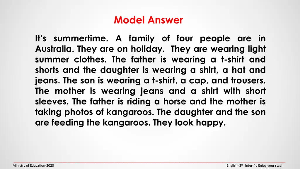 model answer