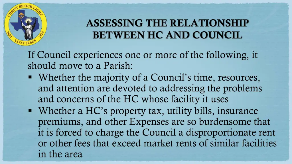 assessing the relationship between hc and council