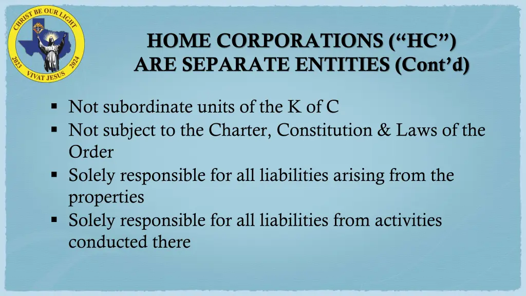 home corporations hc are separate entities cont d