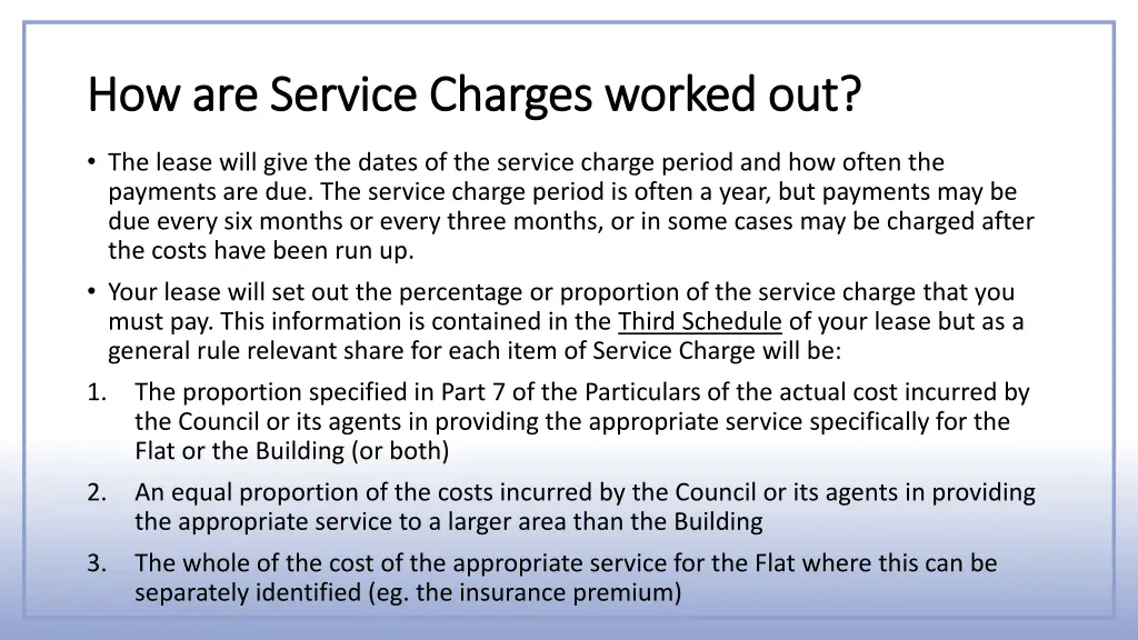 how are service charges worked