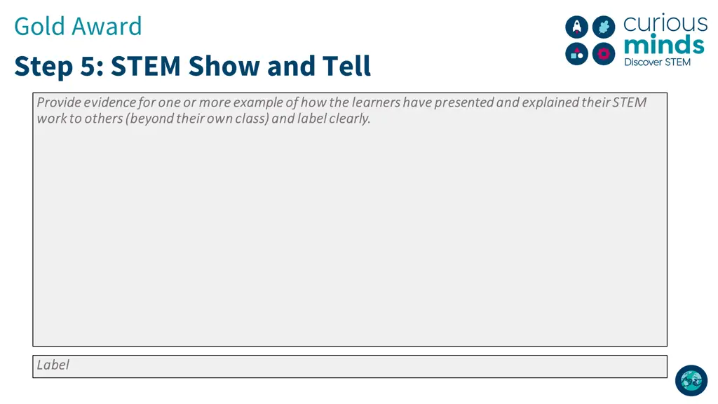 gold award step 5 stem show and tell