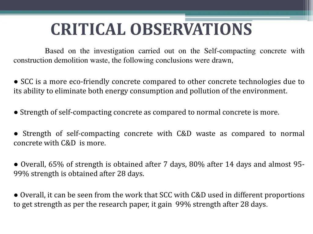 critical observations