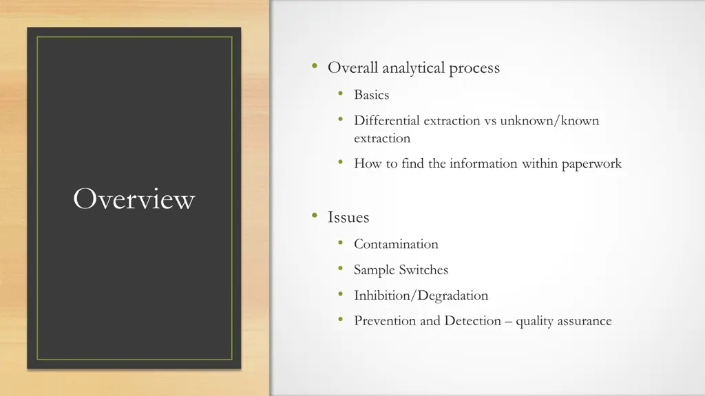 overall analytical process basics differential
