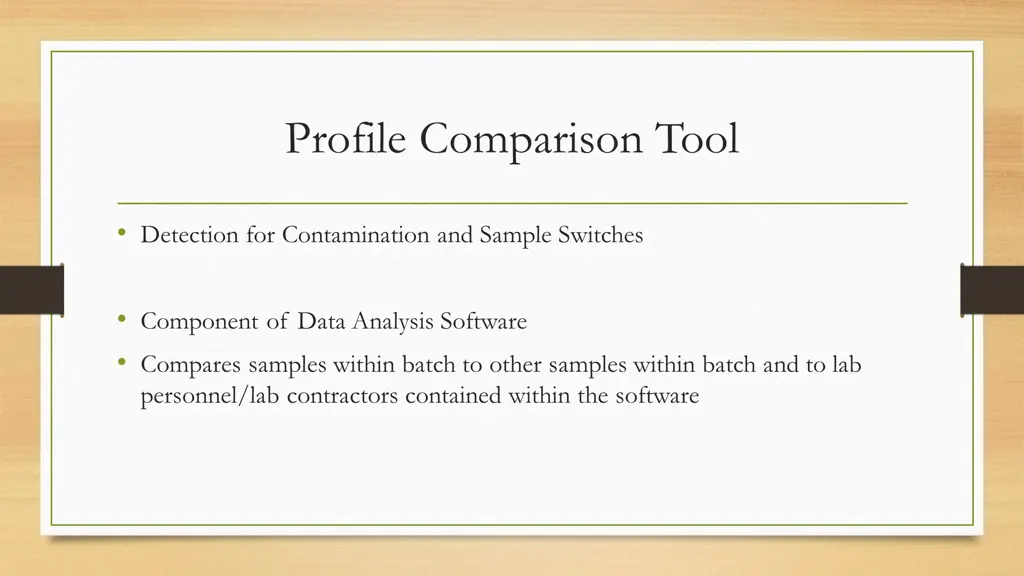 profile comparison tool