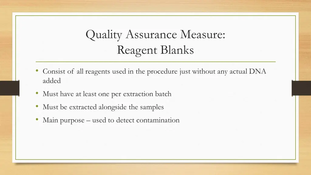 quality assurance measure reagent blanks