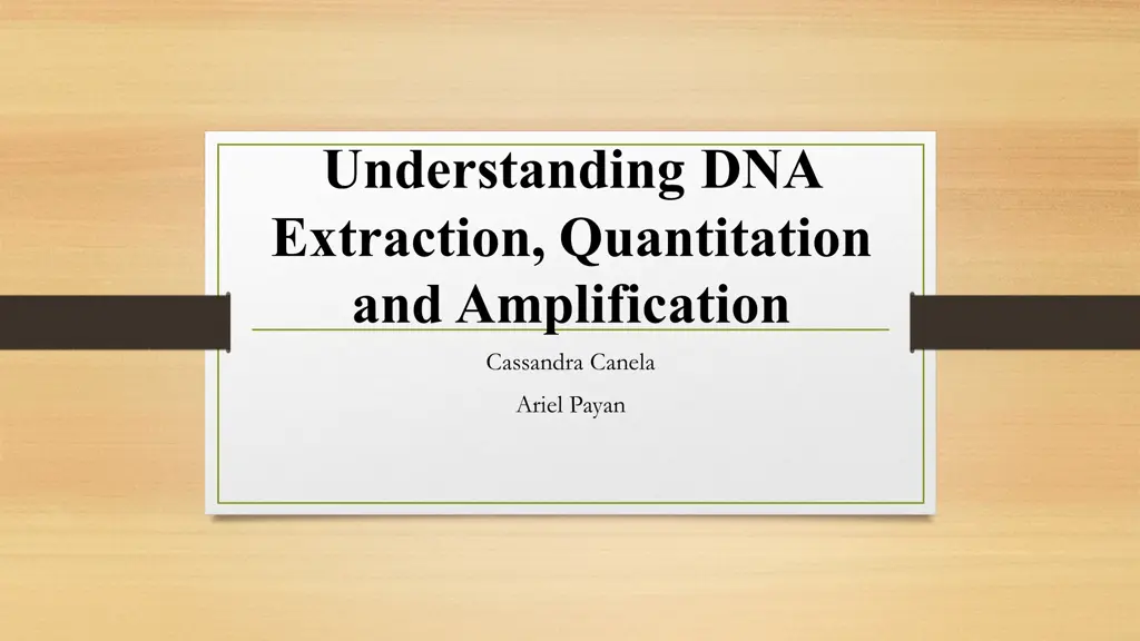 understanding dna extraction quantitation