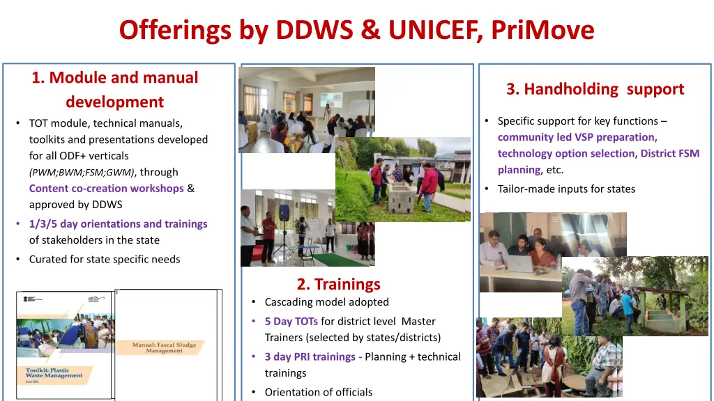 offerings by ddws unicef primove