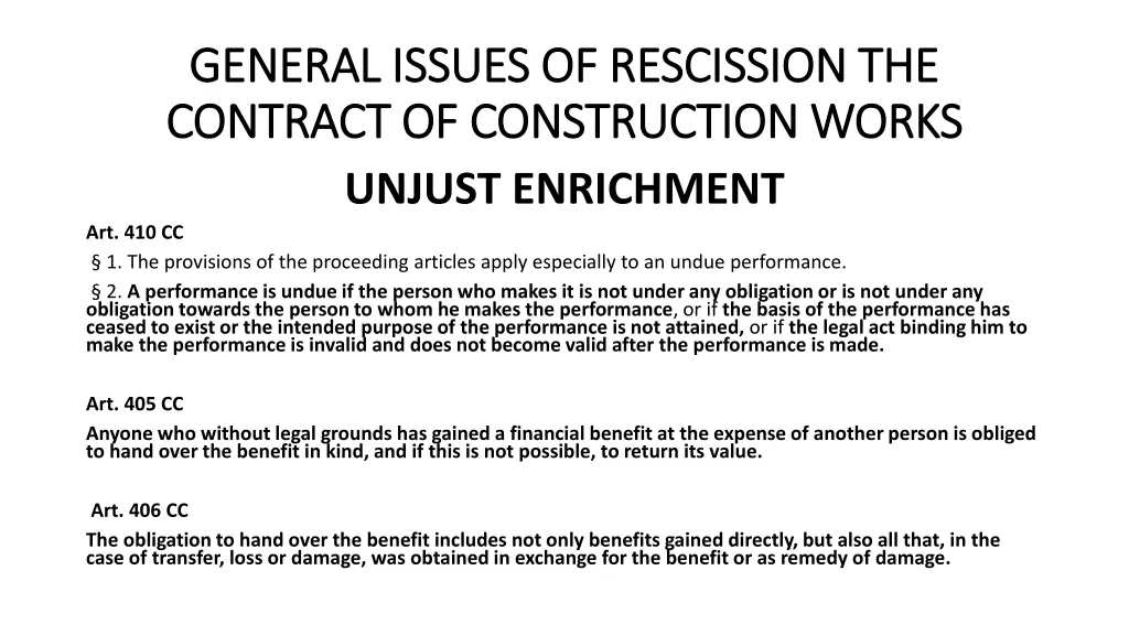 general issues of rescission the general issues 18