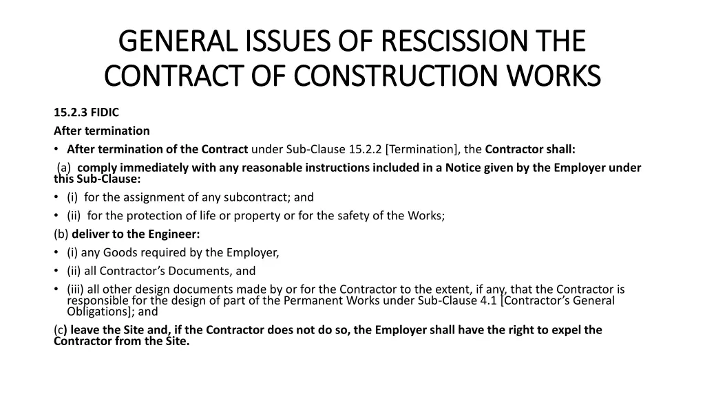 general issues of rescission the general issues 19