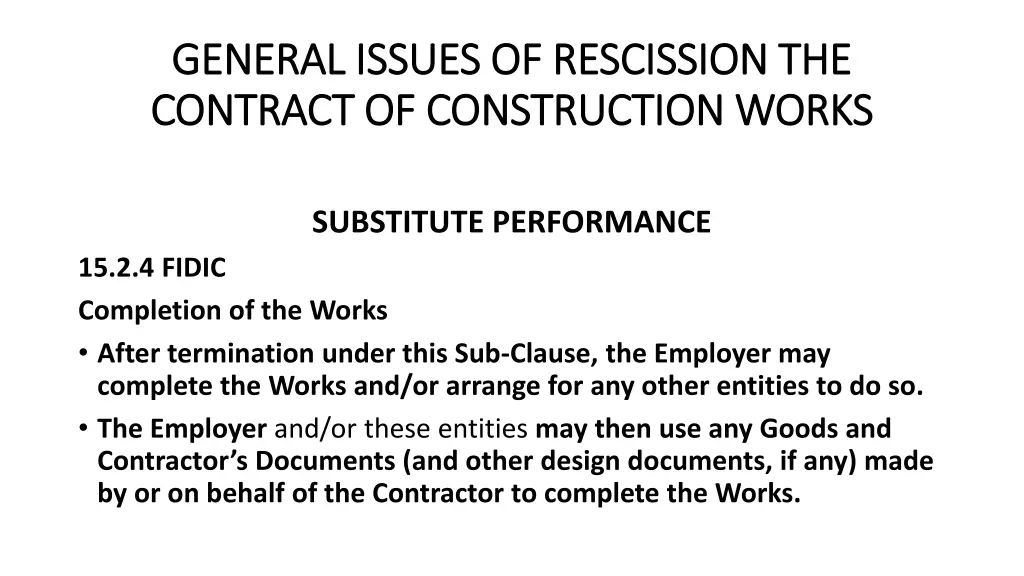 general issues of rescission the general issues 20