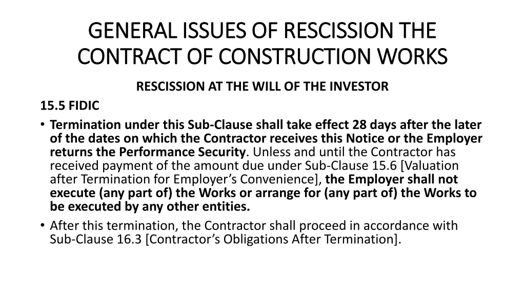 general issues of rescission the general issues 3