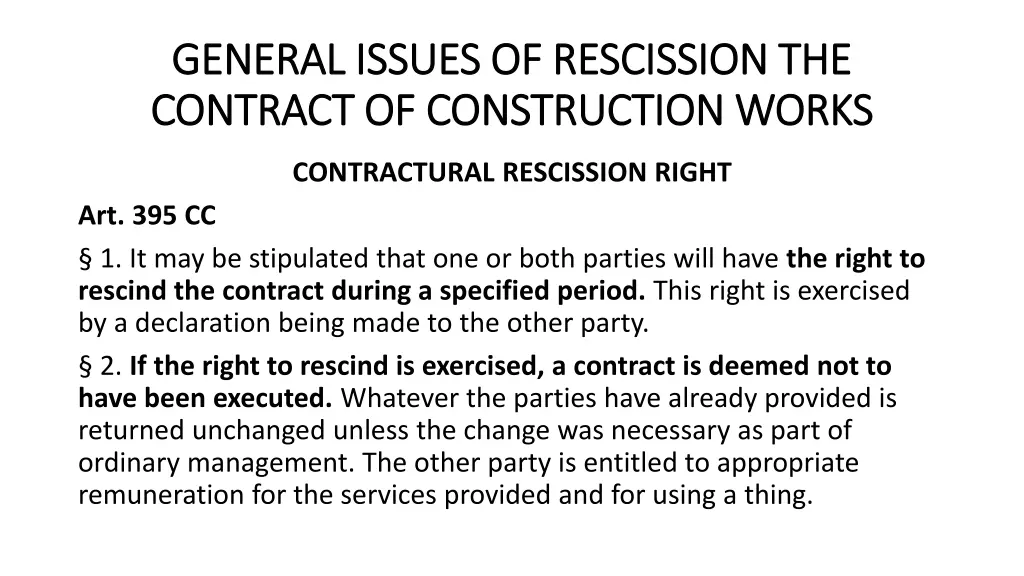 general issues of rescission the general issues 4